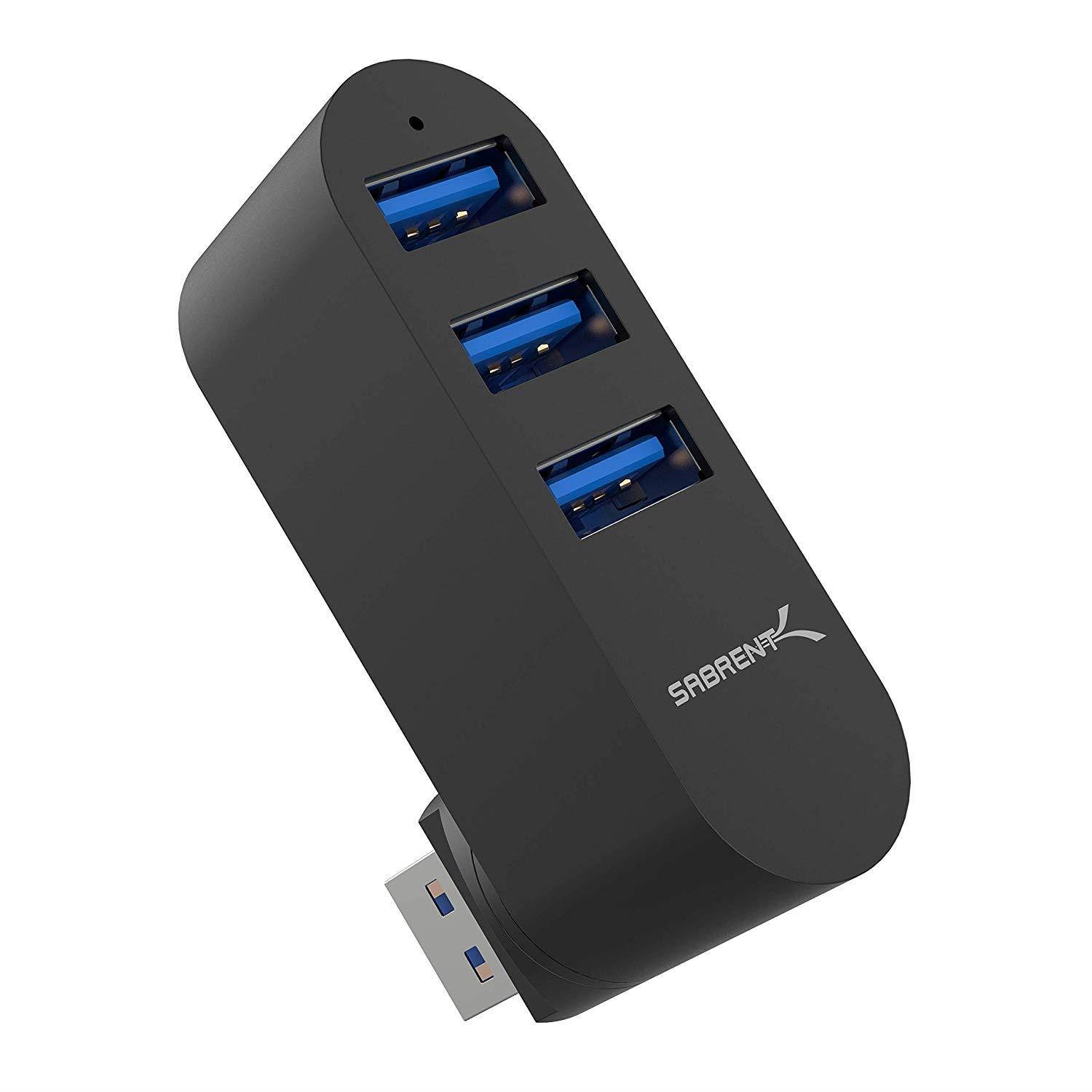 Sabrent Premium 4 Port Aluminum Mini USB 2.0 Hub [90&deg;/180&deg; Degree Rotatable] (HB-UMMC)