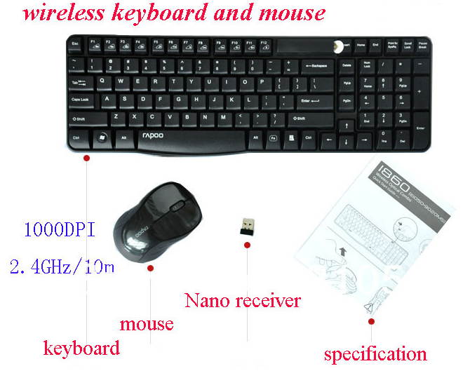 rapoo 1860 Portable 2.4G Wireless Keyboard And Mouse Set,Mute Fast And Compact And Durable Stability