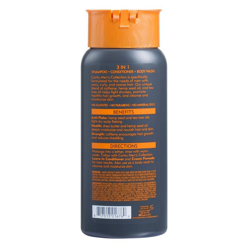 Cantu Men's 3 in 1 Shampoo Conditioner Body Wash - 13.5oz