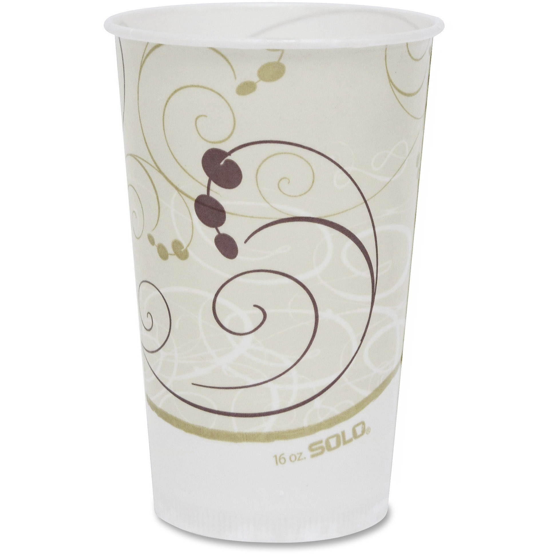 Solo Cup - RW16-J8000 - Symphony Treated-Paper Cold Cups, 16oz, White/Beige/Red, 50/Bag, 1 bag