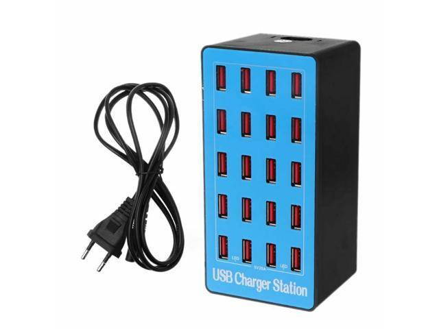 Multi 20-Port USB Hub Charger Power Adapter Wall Fast Charging Dock Station 100W