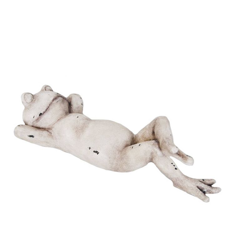 Lounging Frog on Back Resin Figurine Antique White - Sagebrook Home