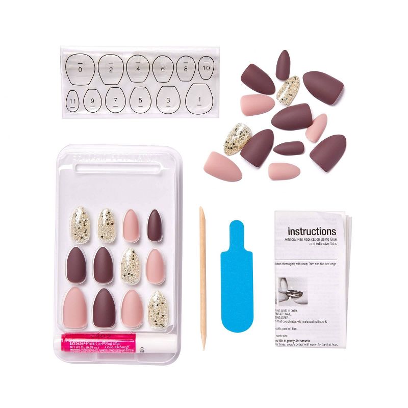 Ardell Nail Addict Blush False Nails Geometric Crystals - 24ct