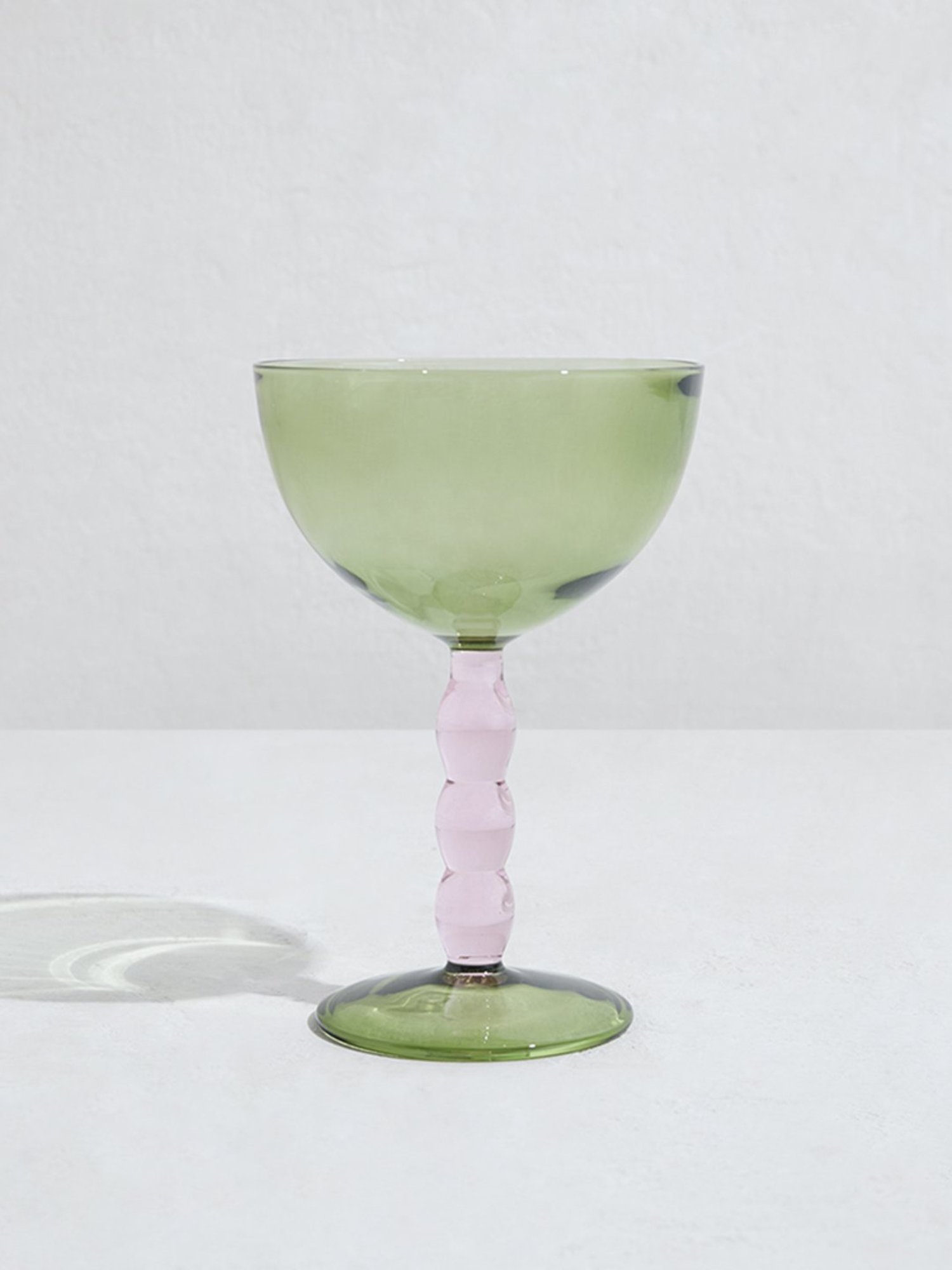 Westside Home Pink & Green Cocktail Glass