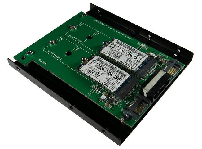 Innocard SATA III Dual ports to M.2 SSD (M-Key) x2 Adapter with 3.5" Frame Bracket