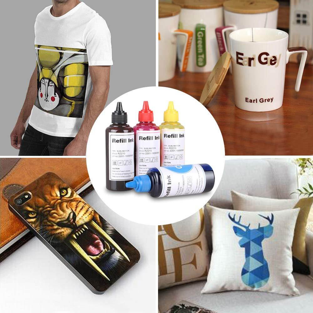 Sublimation Ink for Inkjet Printers Sublimation Ink for C68 C88 C88+ WF-7710 WF-7720 WF-7210 WF-3630 WF-3620 WF-3640 WF-7110 WF-7620, Heat Transfer on Mugs, t-Shirts, Phone Cases