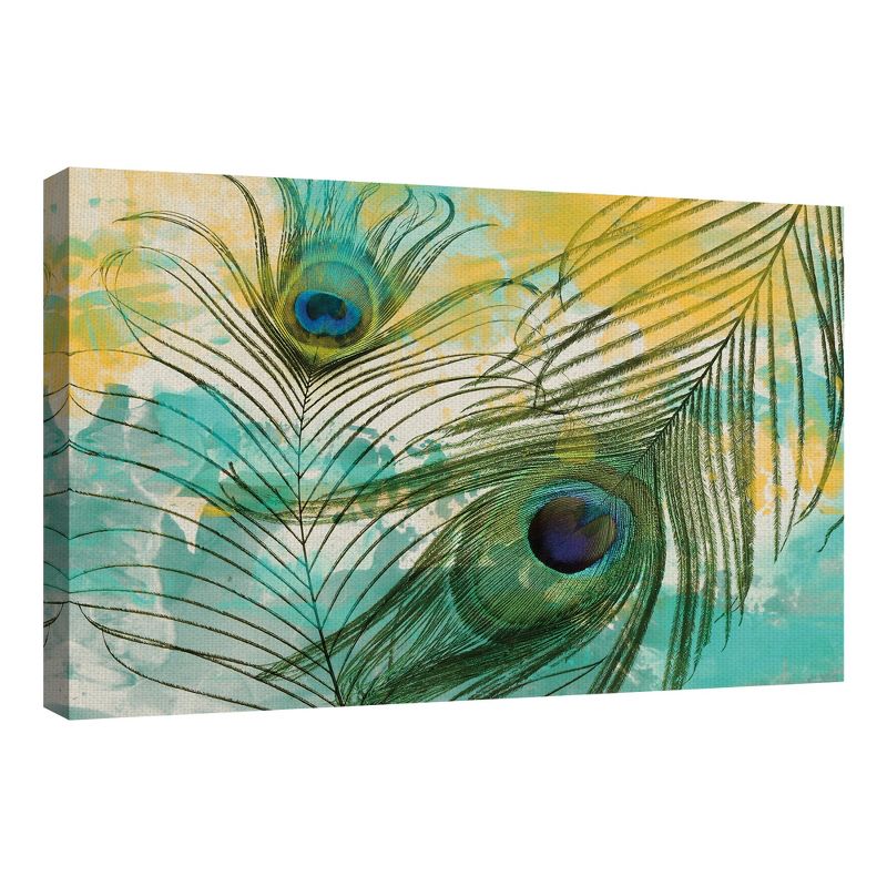 24"x36" Painted Peacock By Gi Artlab Art On Canvas - Fine Art Canvas