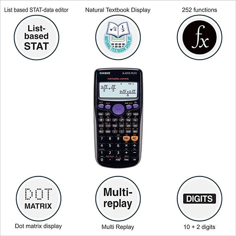 Fx82es Fx82es Plus Bk Display Scientific Calculations Calculator with 252 Functions