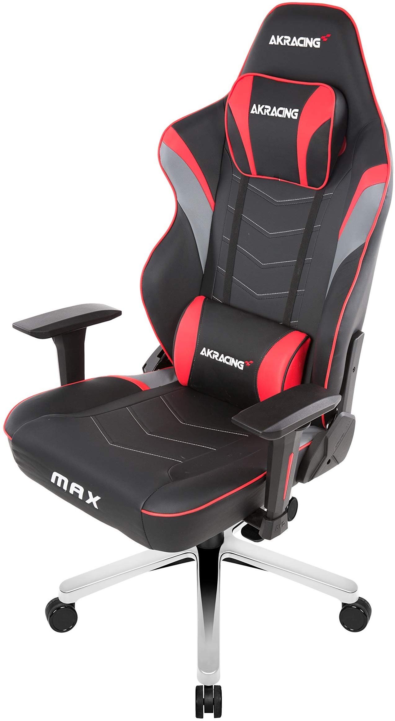 AKRacing Core Series SX PU Leather Gaming Chair, 4D Adjustable Armrests, 180 Degrees Recline - Red (AK-MAX-RD)