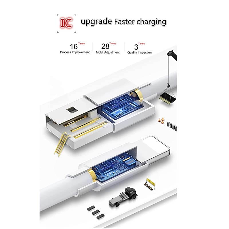 Lightning CableCertified Charger Cable for iPhone4Pack 33FT 66FT Nylon Braided USB Lightning Cable for iPhone X8 Plus87 Plus76 Plus66S Plus6s5iPad and Morered