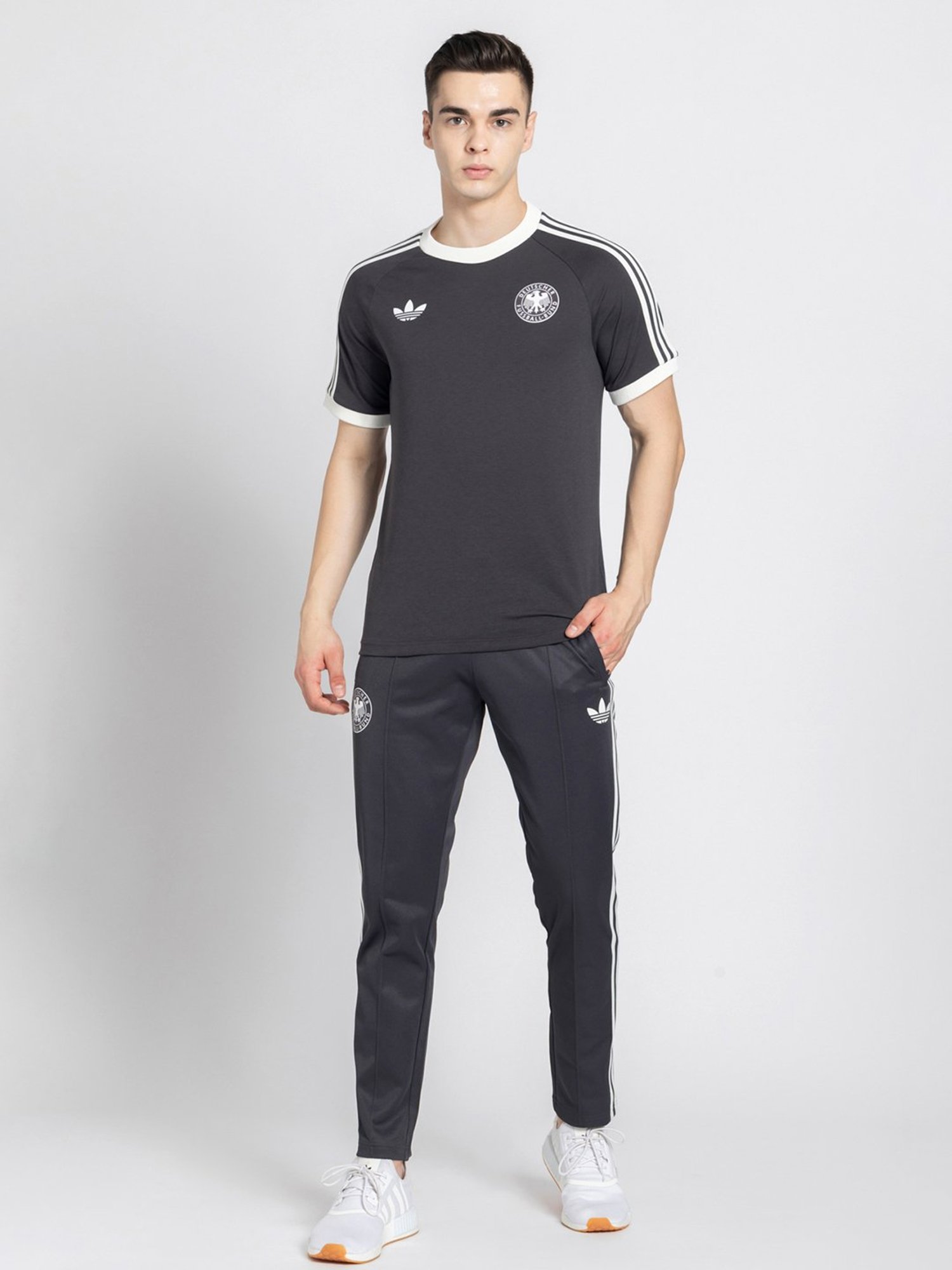adidas Black Regular Fit Germany Adicolor Classics 3-Striped T-Shirt
