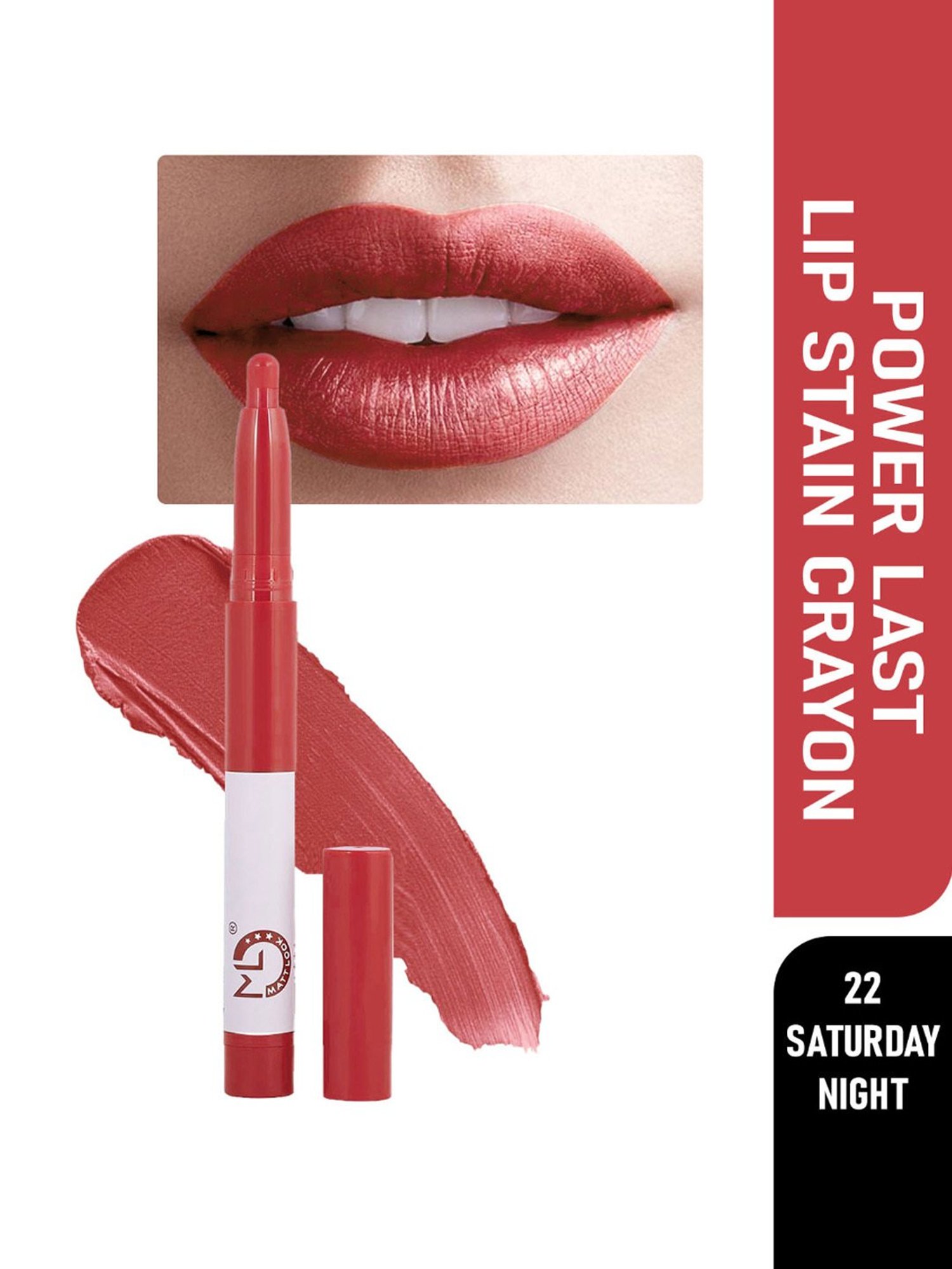 Matt Look Power Last Lip Stain Crayon 22 Saturday Night - 1.3 gm
