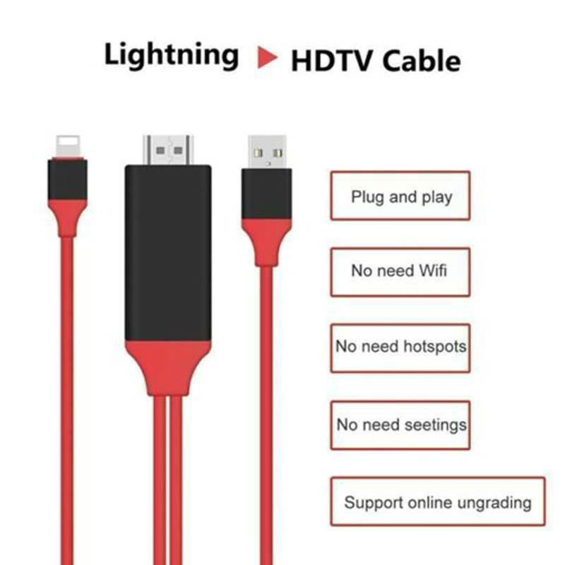 Lightning to HDMI Cable Adapter, For iPhone 11 Pro XR XS Max 8 7 6 to HDMI Cable 1080P AV Adapter Cable 6.6feet for Apple iPhone, iPad, iPod, Projector, TV and More