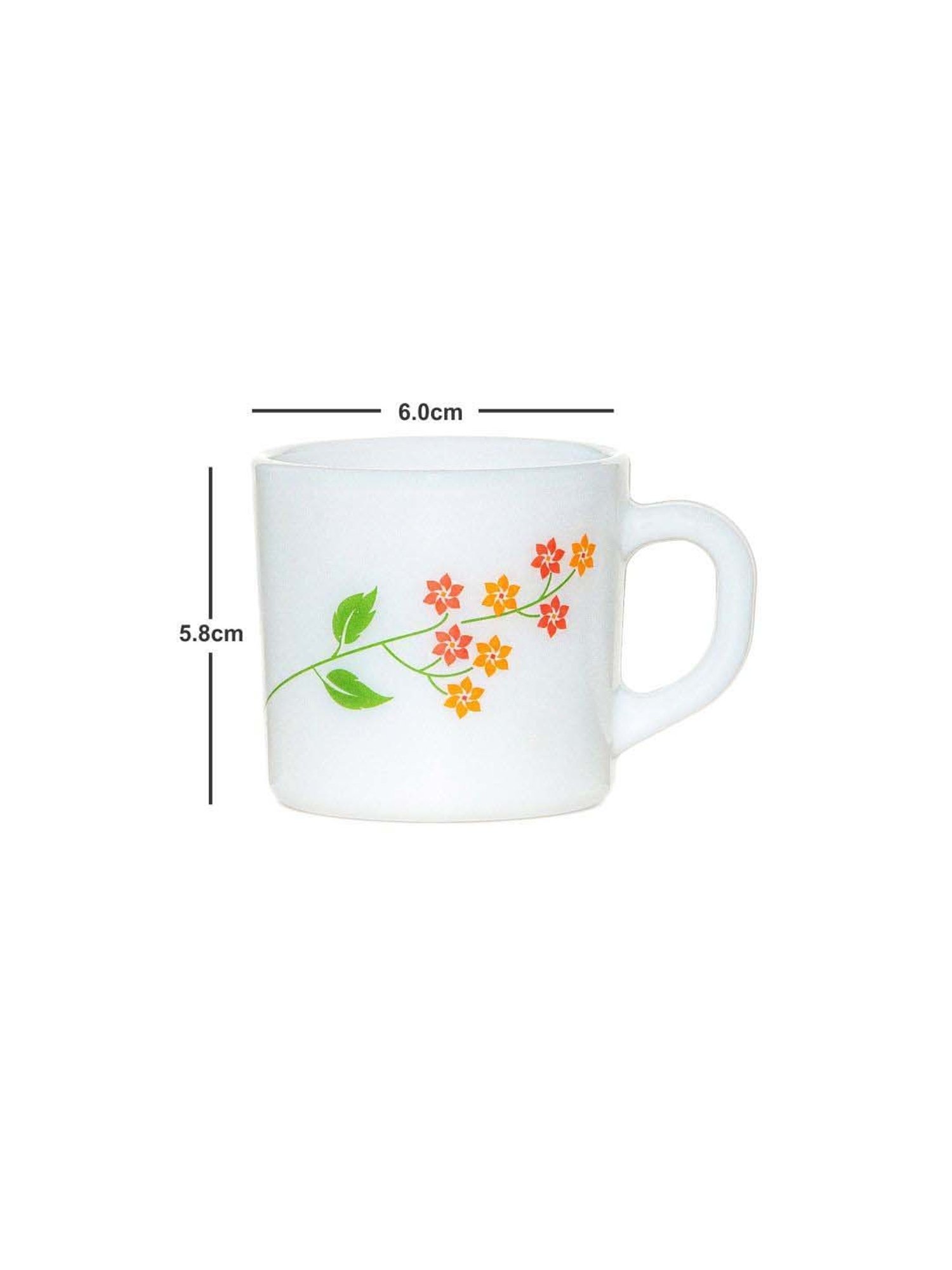 Cello Multicolor Glass Coffee Mug (0.1 L) - Set of 6