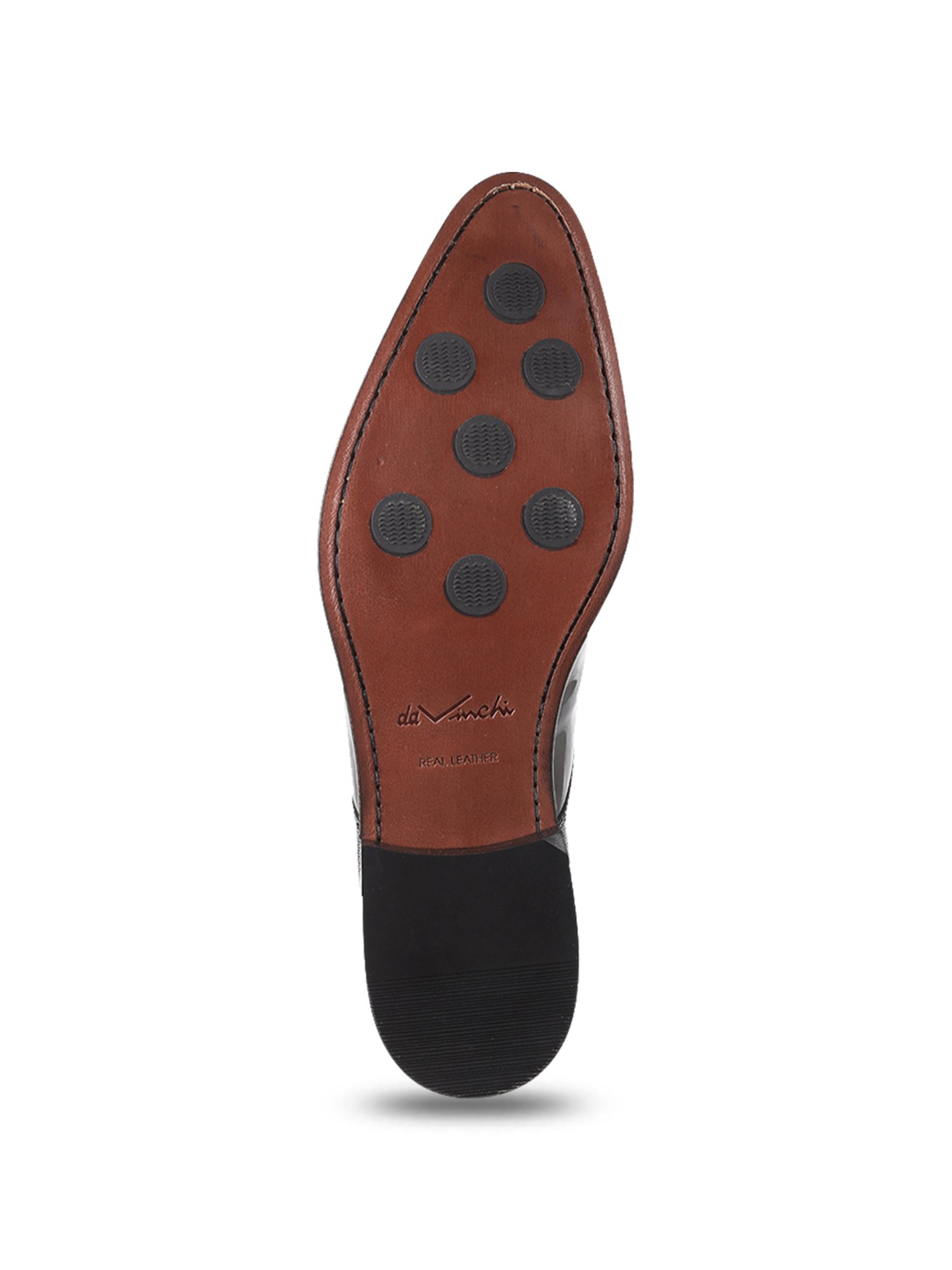 Da Vinchi by Metro Men's Black Derby Shoes