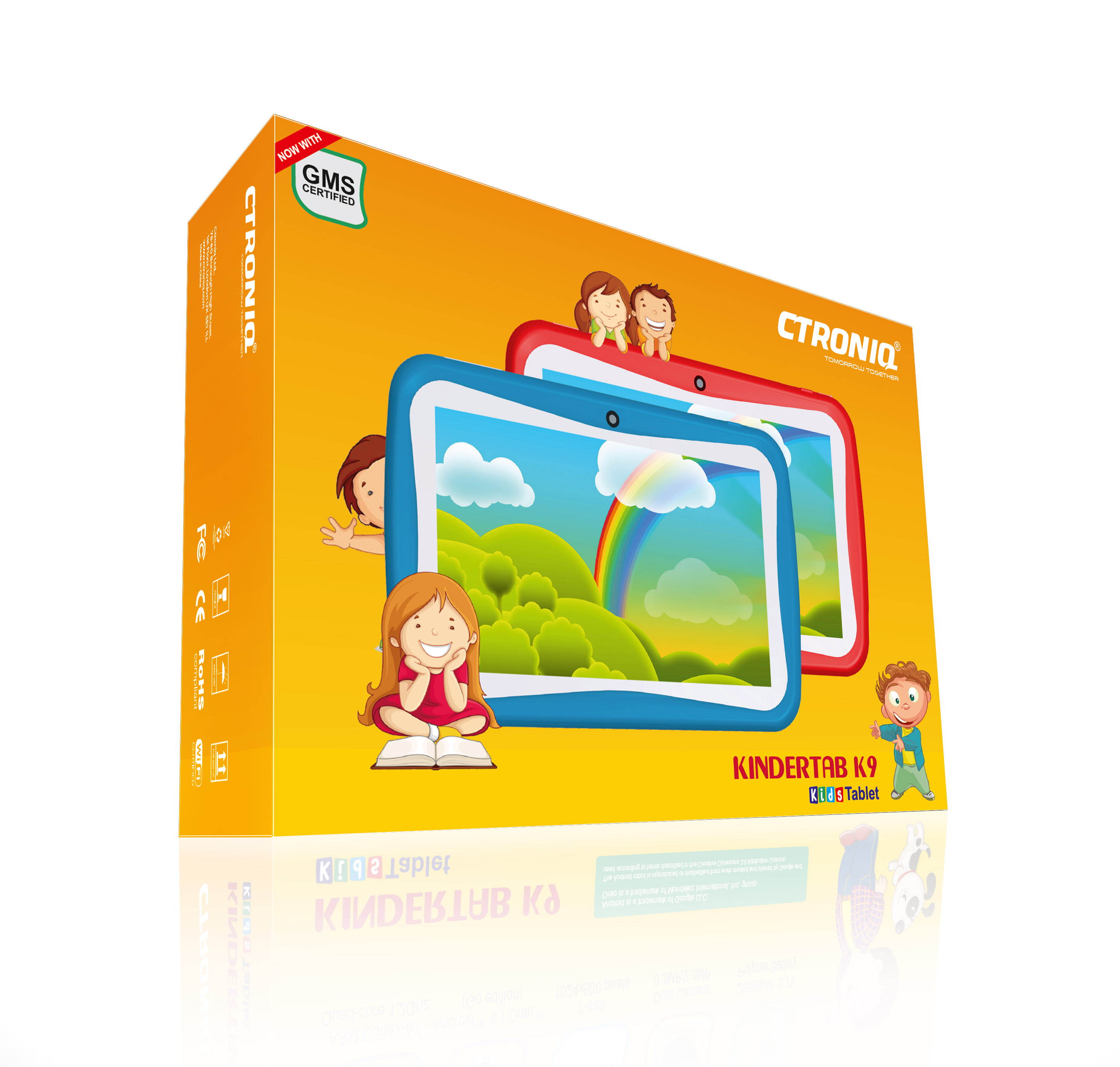 Ctroniq Kindertab K9 - GMS Certified - Android 8.1 - 1GB - iWawa Kids App - 8GB - Parent Control, Soft Case - Red