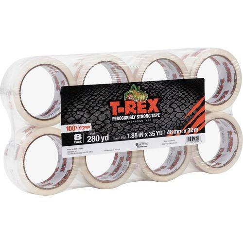 T-REX Packaging Tape 1.88" x 35 yds Crystal Clear 8/Pack 285723