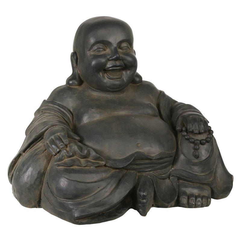 23" Resin Happy Buddha Figurine Gray - Sagebrook Home