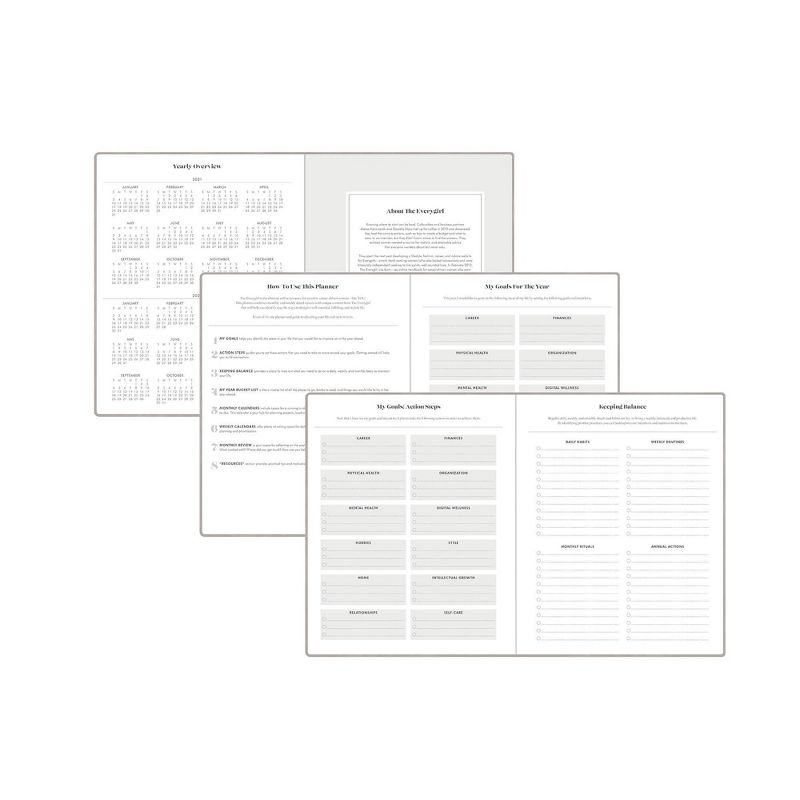 2021 The Everygirl Planner 8" x 10" Faux Leather Weekly/Monthly Bookbound Mist - Blue Sky