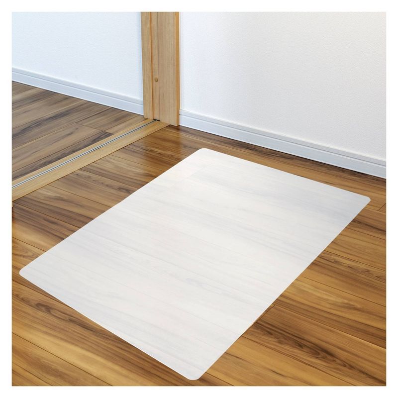29"x46" Polypropylene Anti-Slip Chair Mat for Hard Floors Rectangular White - Floortex