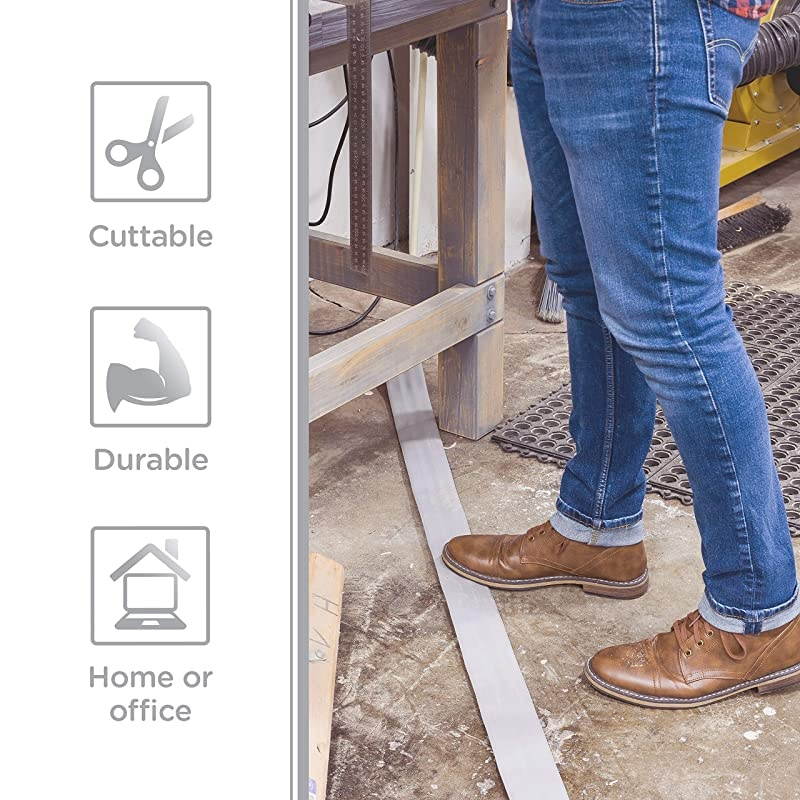 Gray 10 Ft Floor Cord Cover Rubber Low Profile Cable Protector 49627