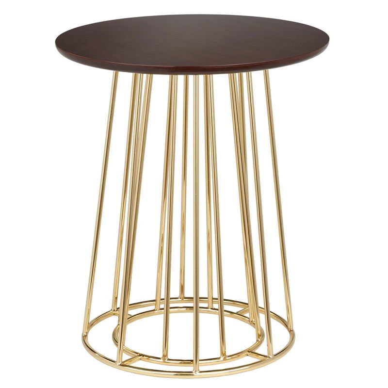 Yvonne Side Table Walnut/Gold - angelo : Home