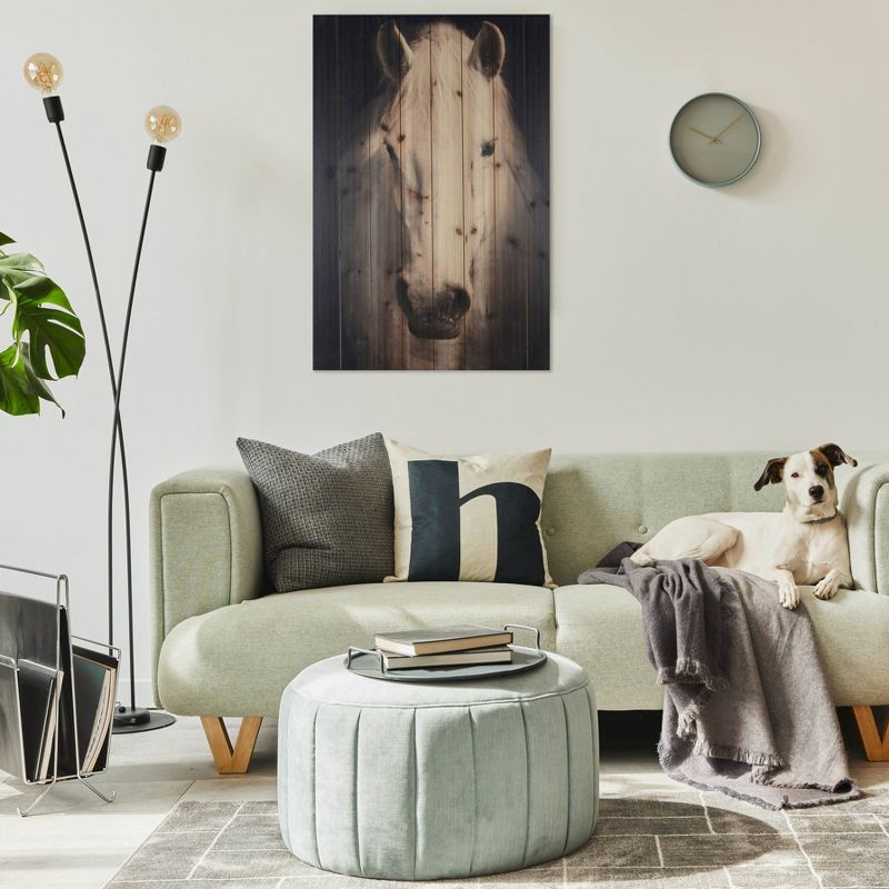 24" x 36" Horse Background Print on Planked Wood Wall Sign Panel Black - Gallery 57