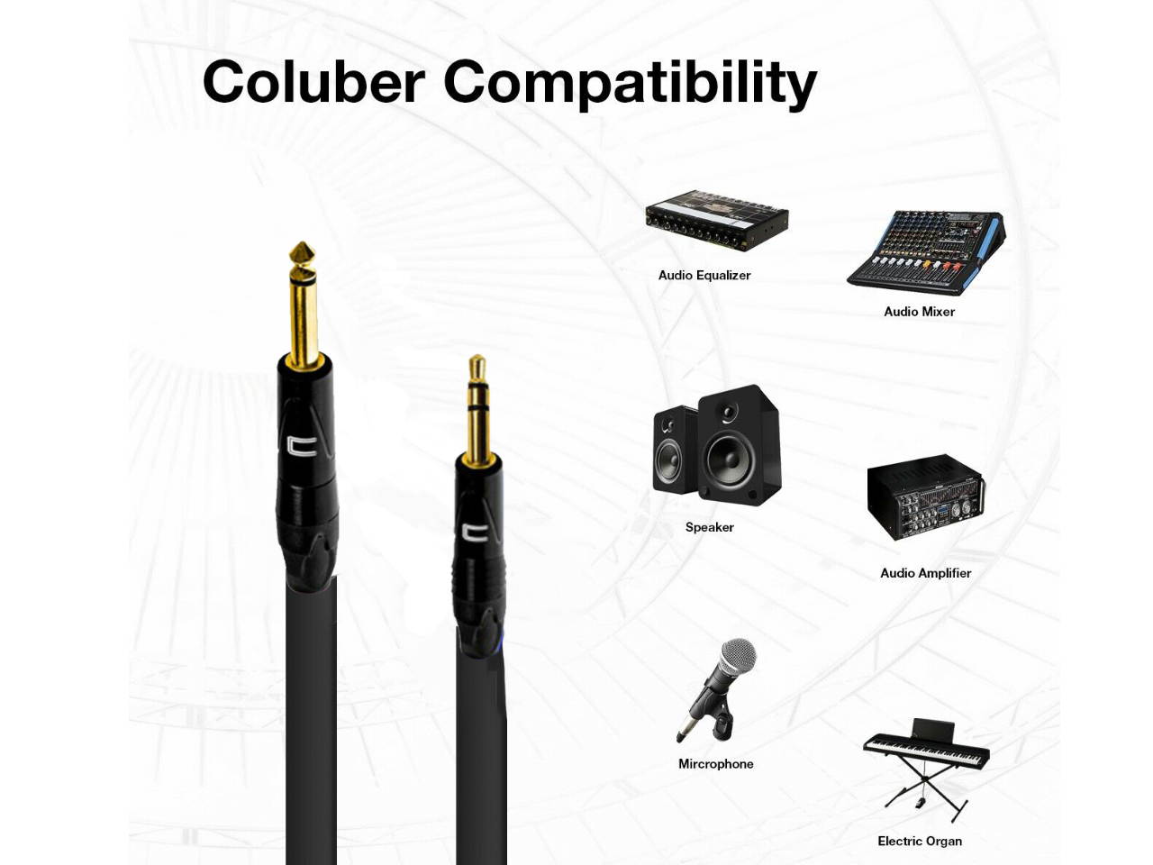 1/4" TS Male to 3.5 TRS Unbalanced Cable - Custom Length Color Professional Cord