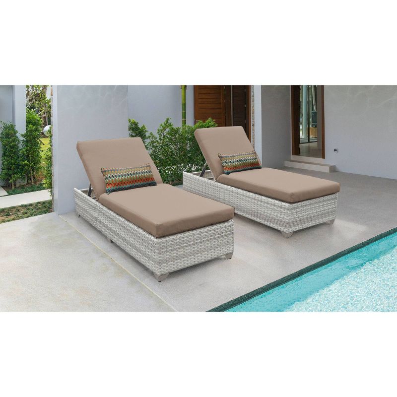 Fairmont 2pk Patio Chaise Lounges - Wheat - TK Classics