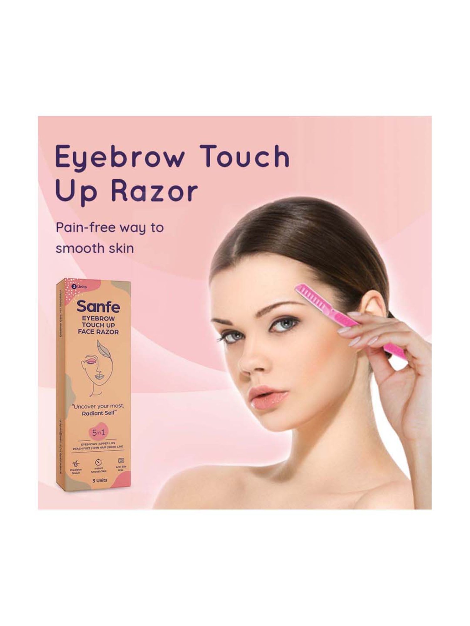 sanfe Eyebrow touch up Face Razor Pack of 3 - 50 gm