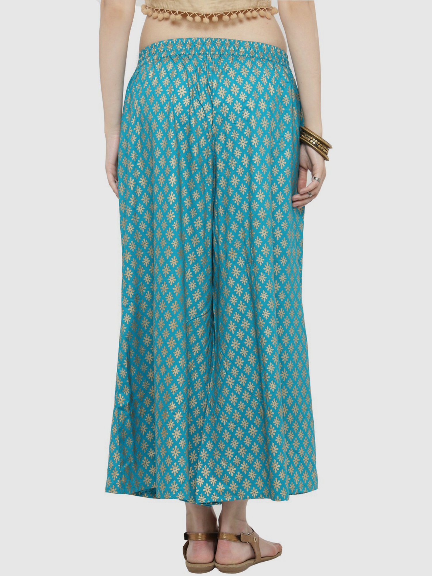 KSUT Teal Green Printed Palazzos