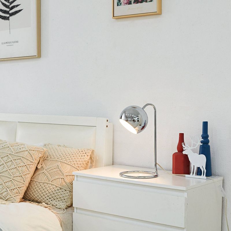 23" Iron/Seeded Glass Axel Farmhouse Industrial Task Lamp (Includes LED Light Bulb) Black - JONATHAN Y