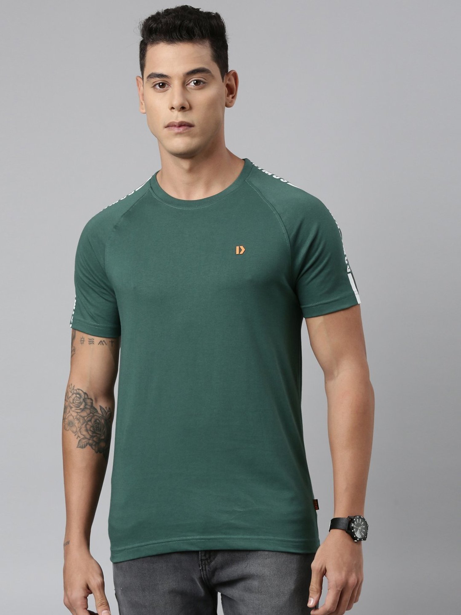 Dixcy Scott Maximus Green Cotton Regular Fit T-Shirt