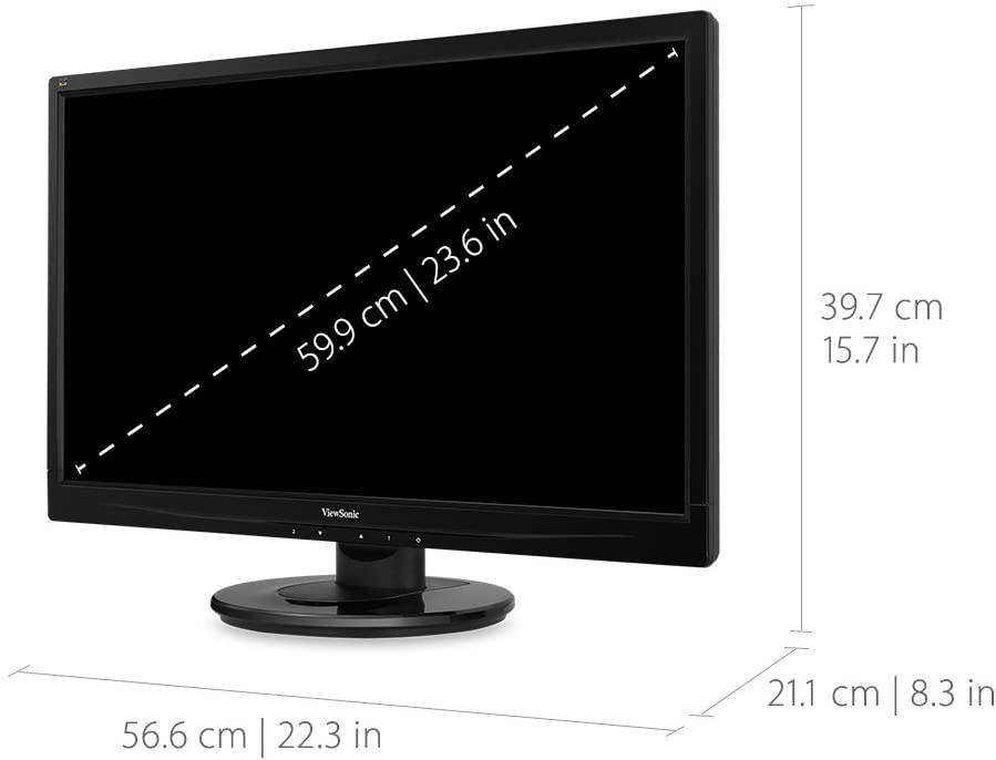 LED 24 Inch Full HD 1080p LED Monitor with HDMI and VGA Inputs for Home and Office,Black