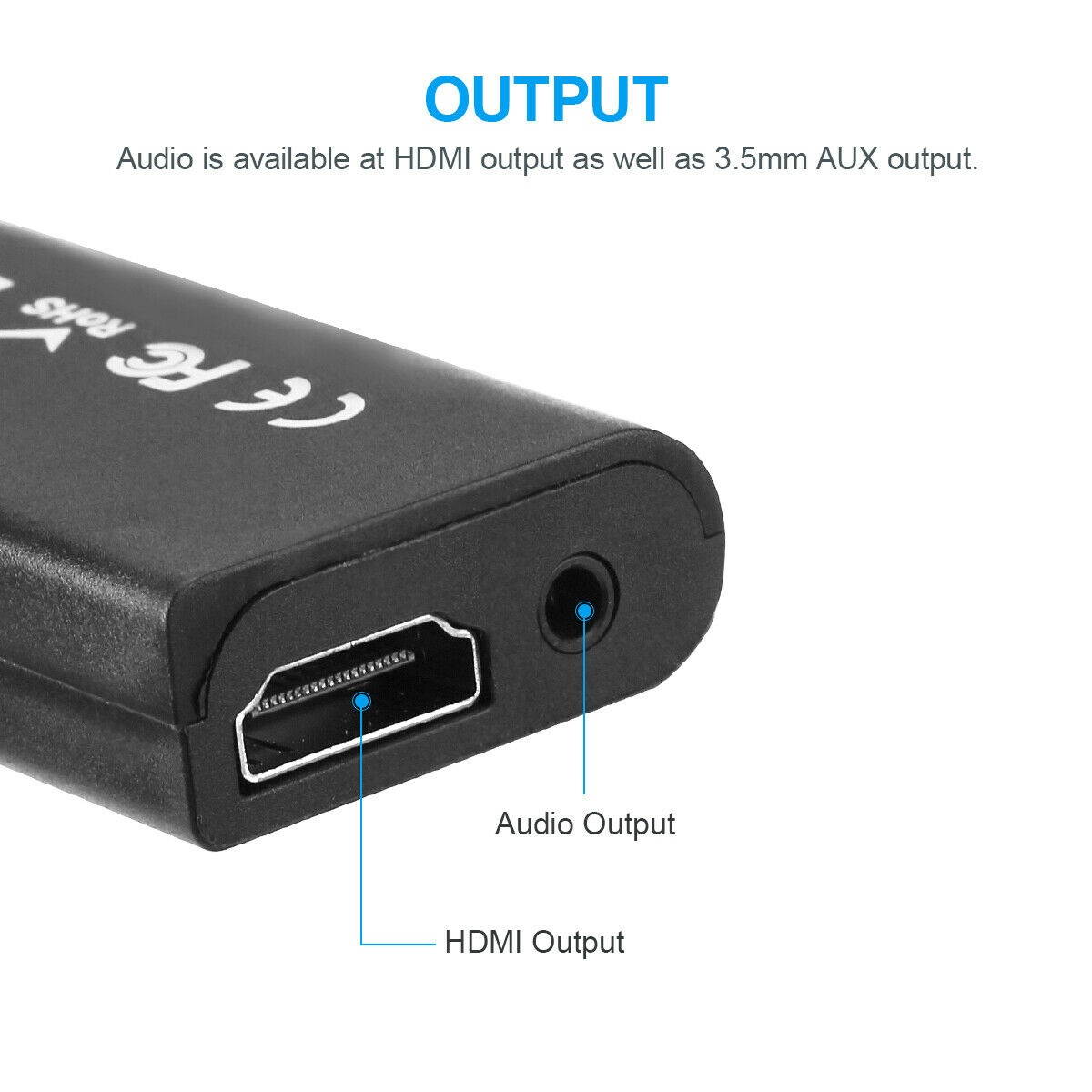PS2 to HDMI Video Converter Adapter with 3.5mm Audio Output for HDTV Monitor