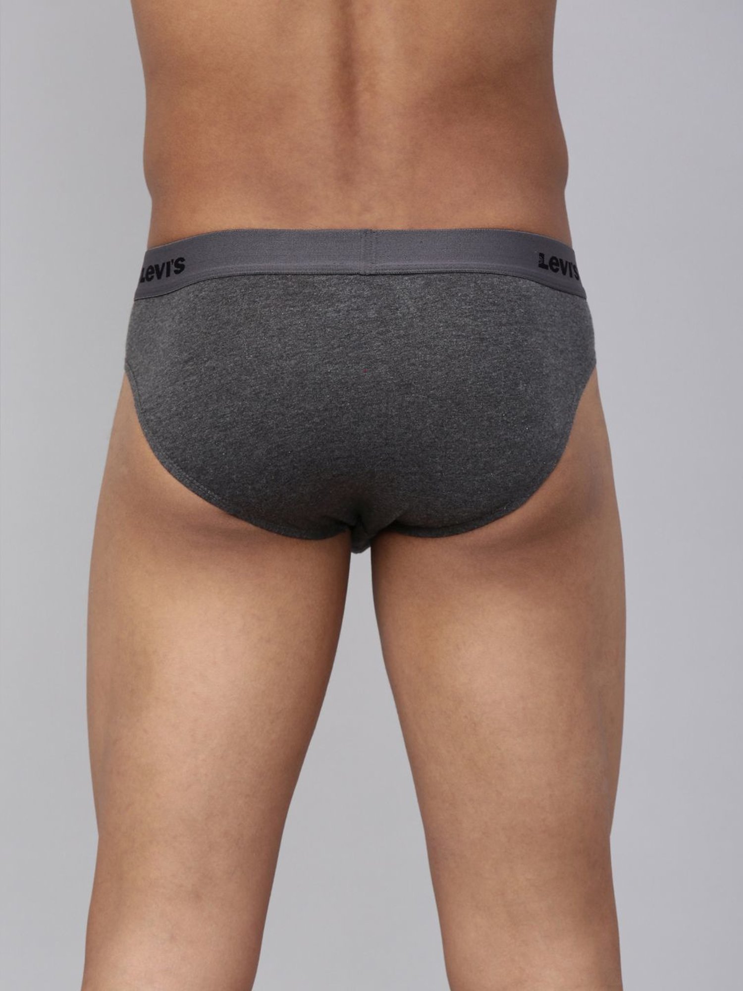 Levi's Black & Grey Cotton Regular Fit Briefs - Pack Of 2