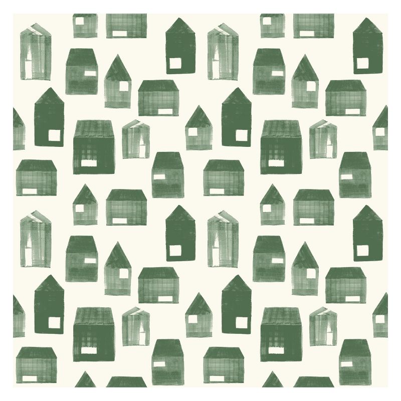 Sample Square Green Houses Wallpaper - Hearth & Hand™ with Magnolia