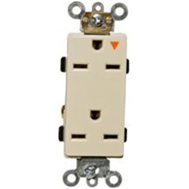 Morris Products 81920 Decorator Isolated Ground Duplex Receptacle Ivory 15A-250V