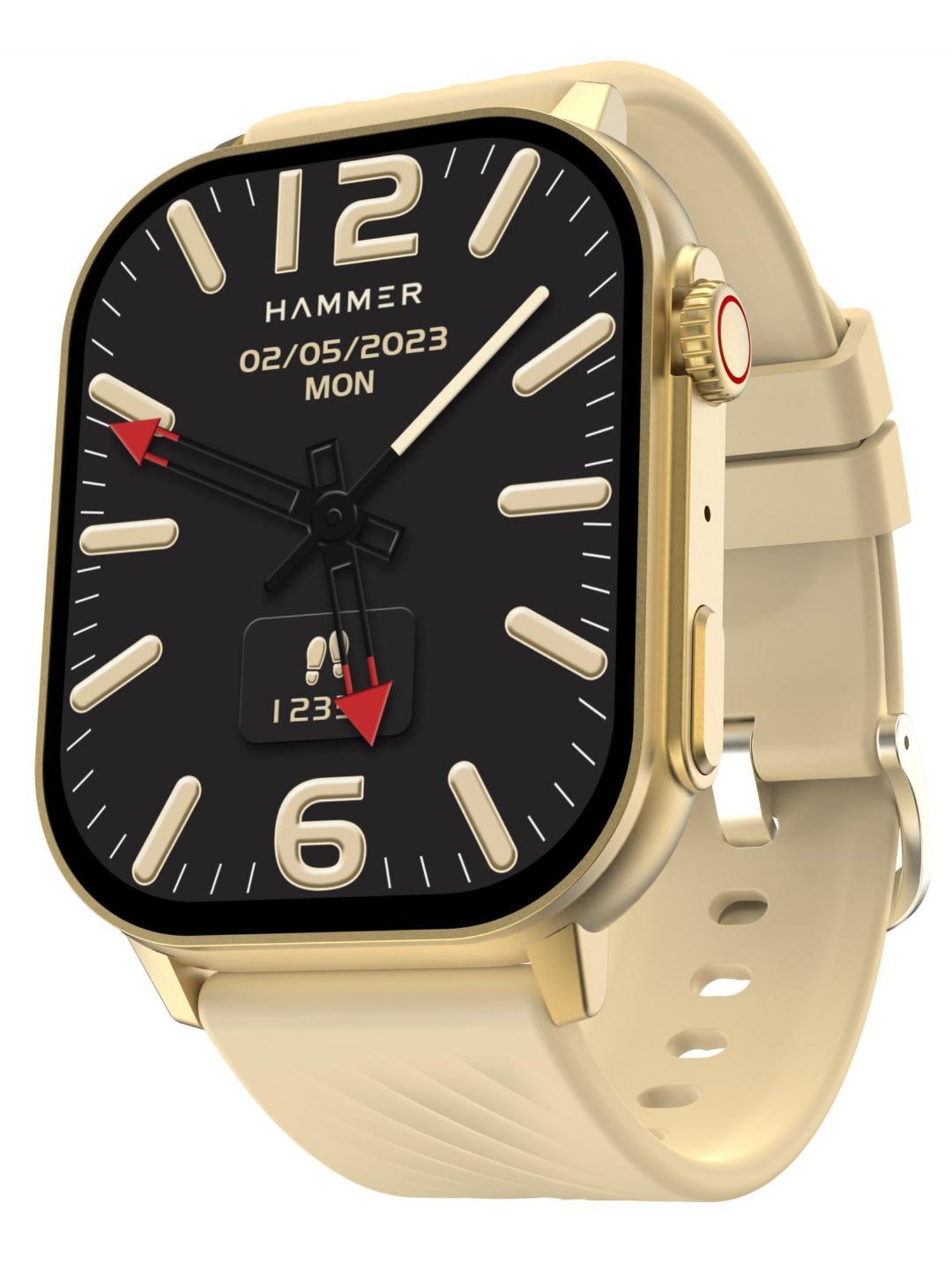 Hammer Arctic BT Calling Smartwatch with 2.04 inch SUPER AMOLED  Display (Champagne Gold)