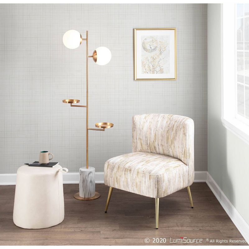 Butler Contemporary/Glam Floor Lamp with Metal Marble Base Gold (Includes LED Light Bulb) - LumiSource