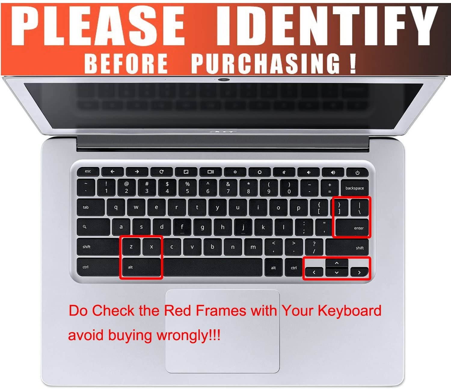 Colorful Keyboard Skin Cover for 2020-2017 Acer Premium R11 / Chromebook 11 CB3-131 CB3-132 CP311 C738T / Chromebook R 11 CB5-132T / 13.3" Chromebook R 13 CB5-312T CP713 Chromebook (Rainbow)