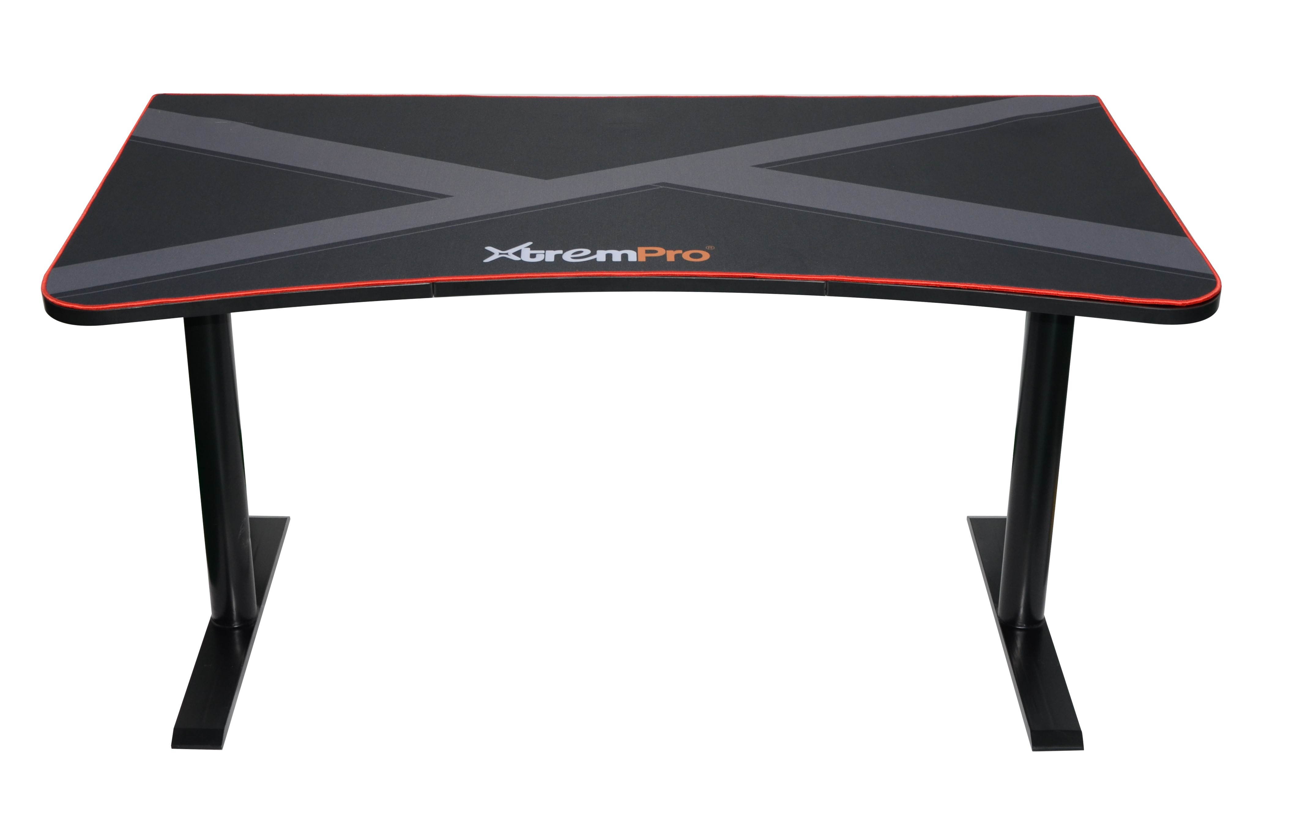 XtremPro 11159 Black Gaming Desk Table With 3 Monitor Display Area Mouse Pad