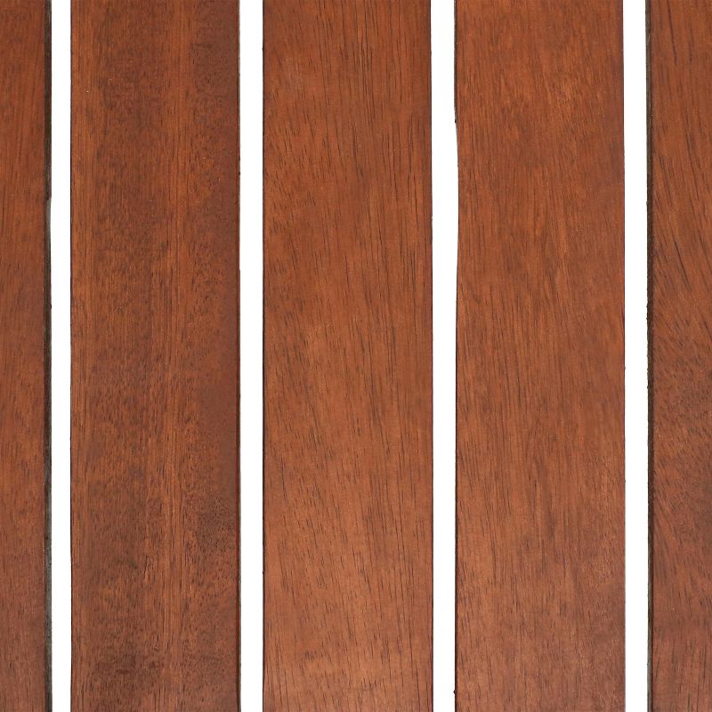 Sunnydaze Outdoor Meranti Wood with Teak Oil Finish Modern Rectangular Patio Dining Table - 35" - Brown