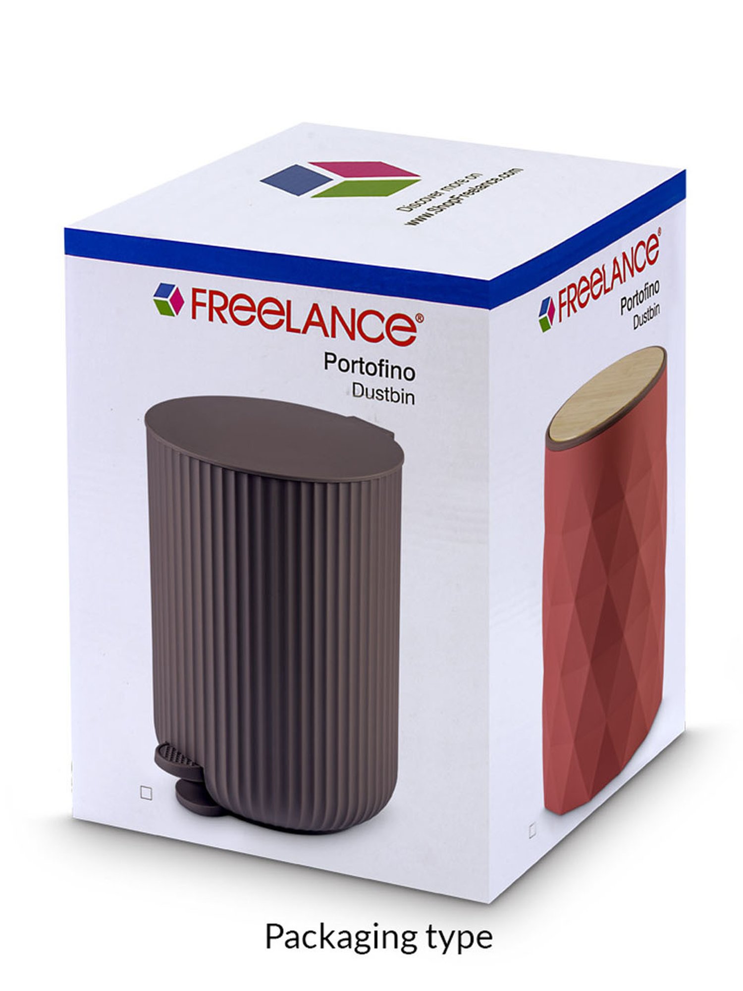 Freelance Grey SAN material (Styrene Acrylonitrile) Set of 1 Dustbins