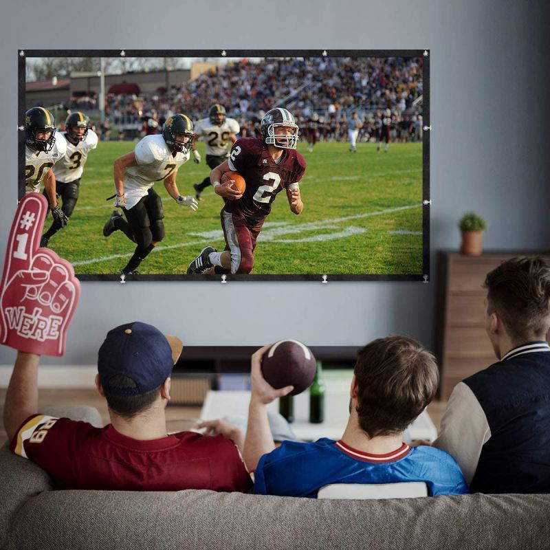 HOMEMAXS Projector Screen 120 Inch,Portable Movie Screen for Outdoor Indoor,4K 16:9 HD Foldable Wrinkle-Free Projection Screen(1.1 GAIN,160&deg;Viewing),Support Front Rear Projection