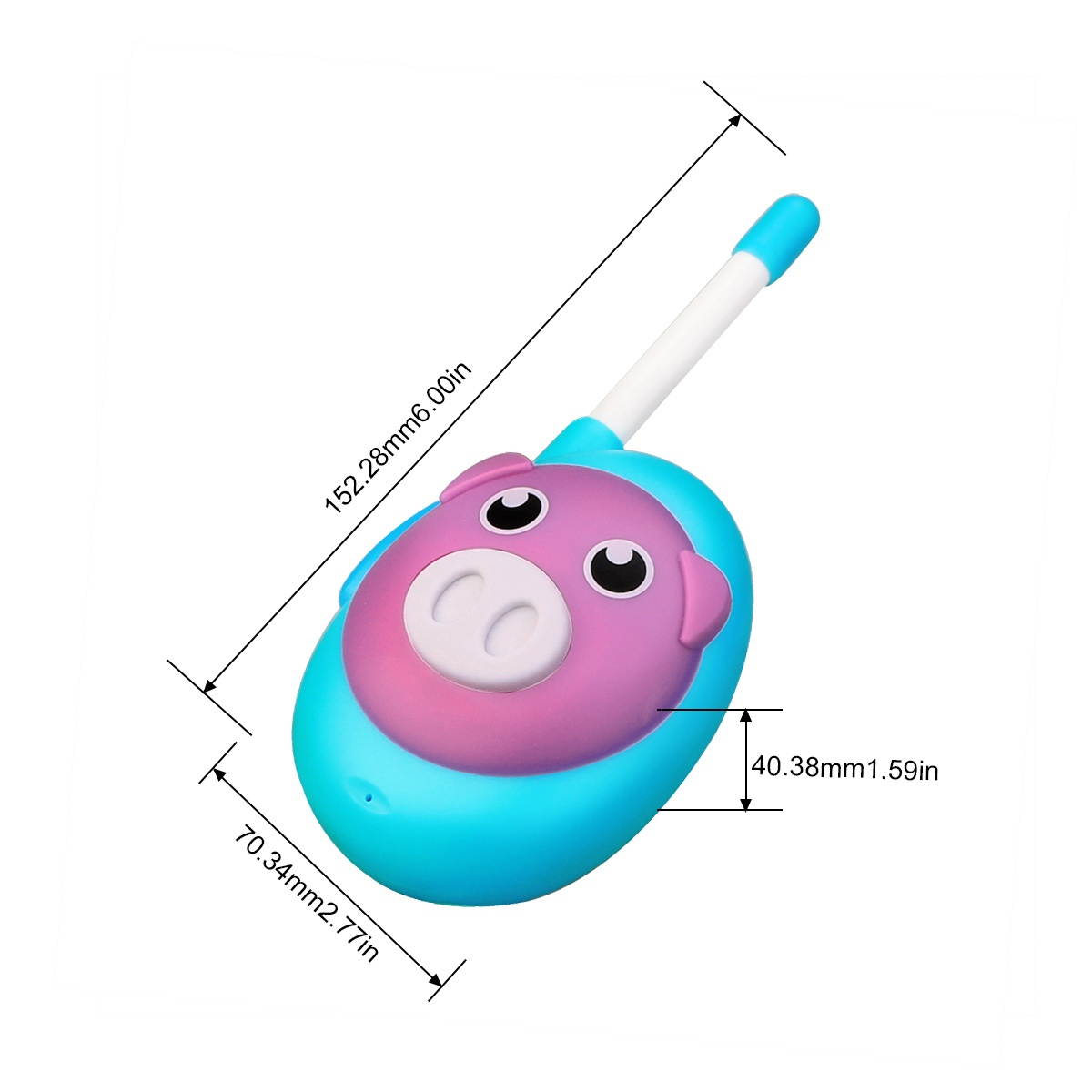 Retevis 2PCS RB16 Toy Walkie Talkie 1 Channel Two Color PMR PMR446 Cartoon Style Two-Way Radio Festival Gift US Frequency 1CH