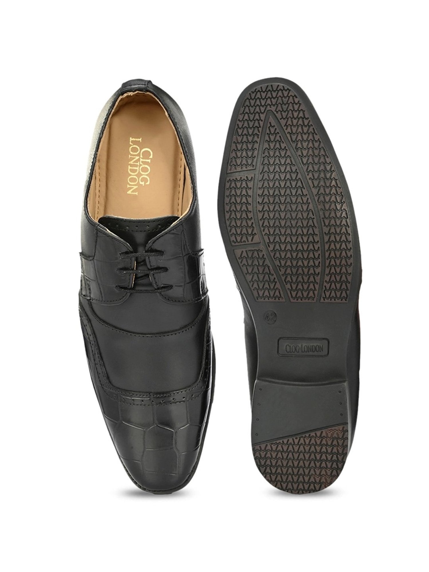 Clog London Men's Black Derby Shoes