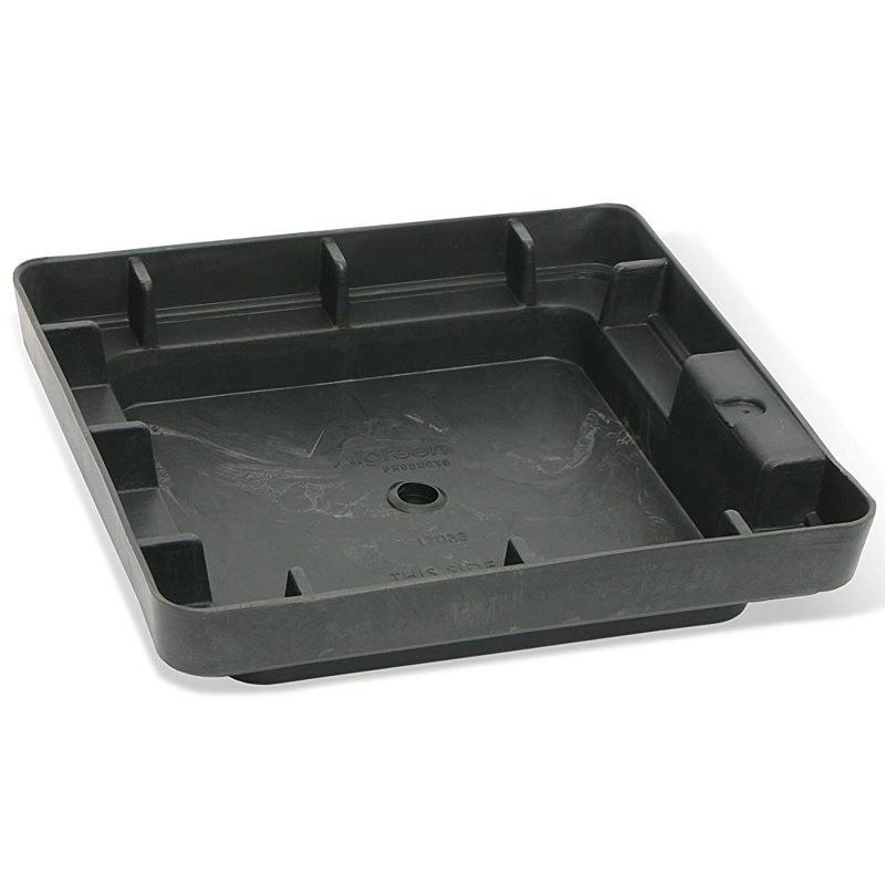 Algreen Valencia All-Natural 16.25-Inch Diameter by 31-Inches Tall Inside/Outside Decorative Square Planter Pot, Matte Black