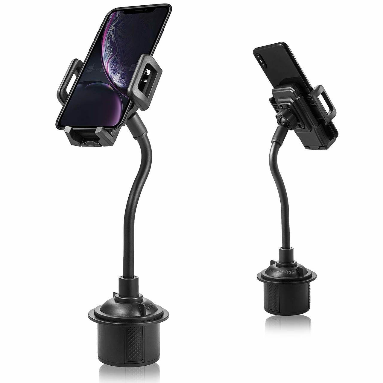 Adjustable Automobile Cup Holder Mount for Smartphones - Black