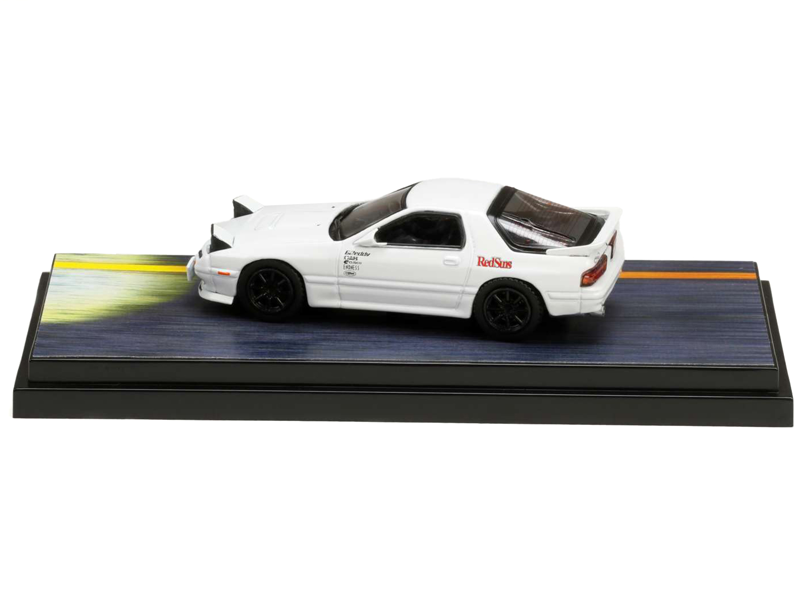 Mazda RX7 (FD3S) LB-Super-Silhouette RHD (Right Hand Drive) #55 Green and Orange with Graphics "Tokyo Auto Salon 2024 - Malaysia Diecast Expo 2024" 1/64 Diecast Model Car by Inno Models